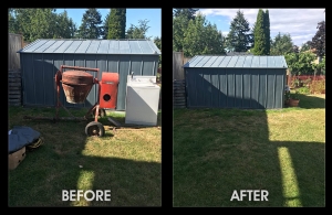 Before and after - junk removal with yard clean up - anything junk-july 2020